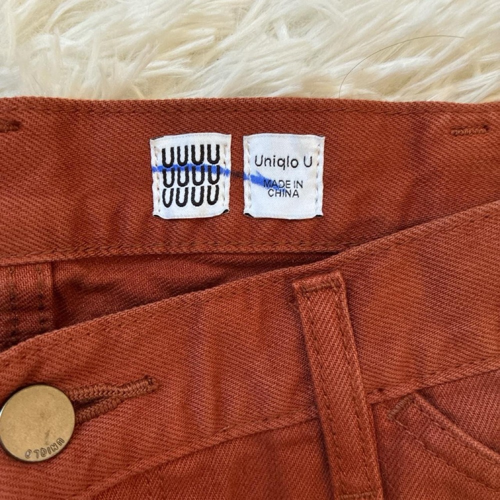 70s Retro Boho Uniqlo U orange chino pants - Picture 5 of 6
